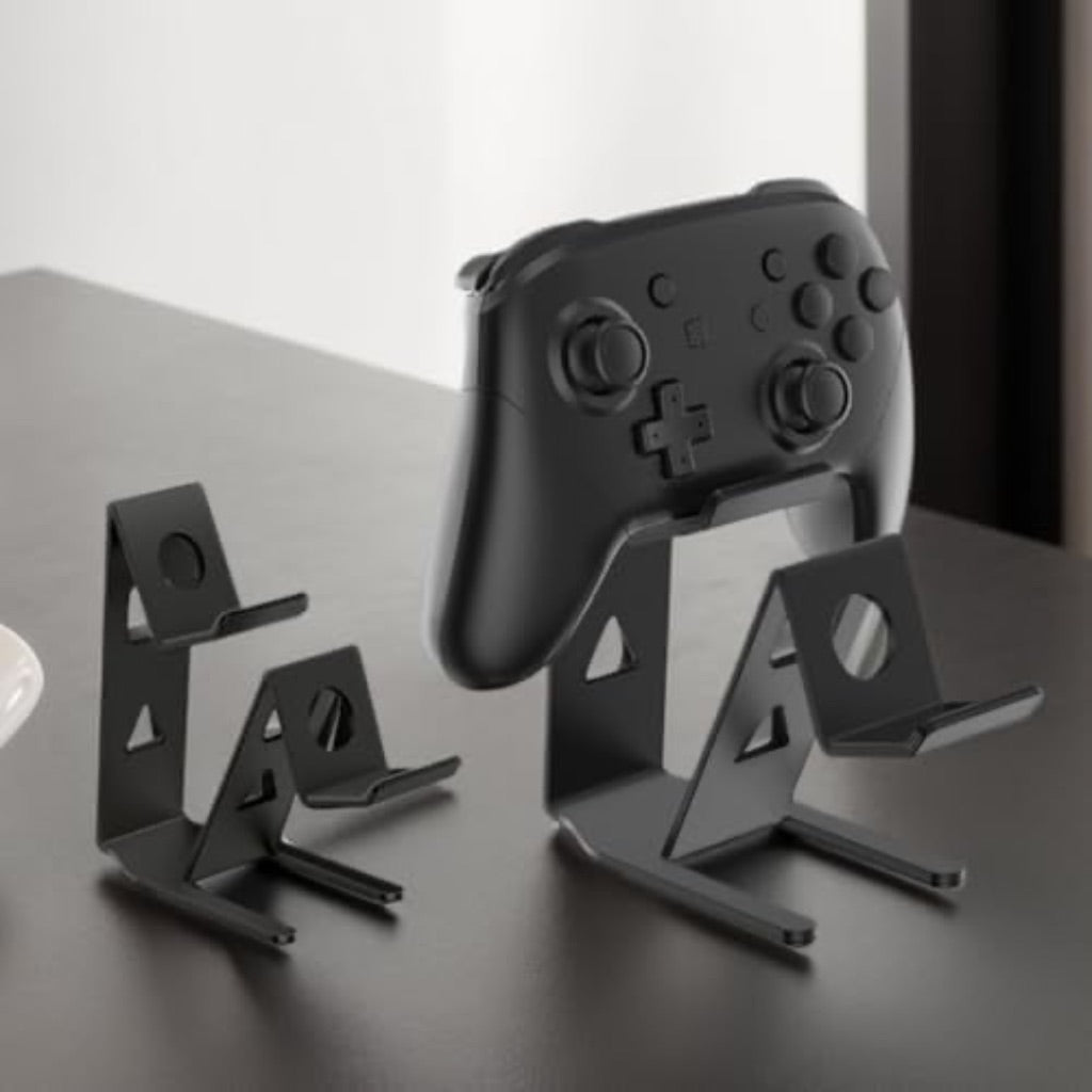 ASIEIT 2Packs Controller Holder, 2 Tier Universal Aluminum Display Stand for Desk Game Enthusiasts Gift Stand Compatible with Series XS, Elite 2, PS5, PS3, Switch Pro and Almost All Controller, Black