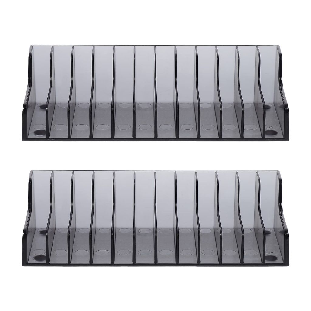 SOLUSTRE 2pcs Dish Rack Table Top Display Stand CD Disk Display Shelf CD Storage Holder Plastic