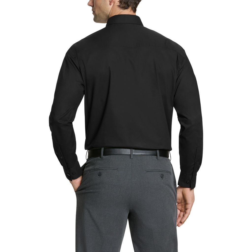 Kenneth Cole Unlisted mens Regular Fit Solid Dress Shirt, Black, 17'-17.5' Neck 34'-35' Sleeve, X-Large US