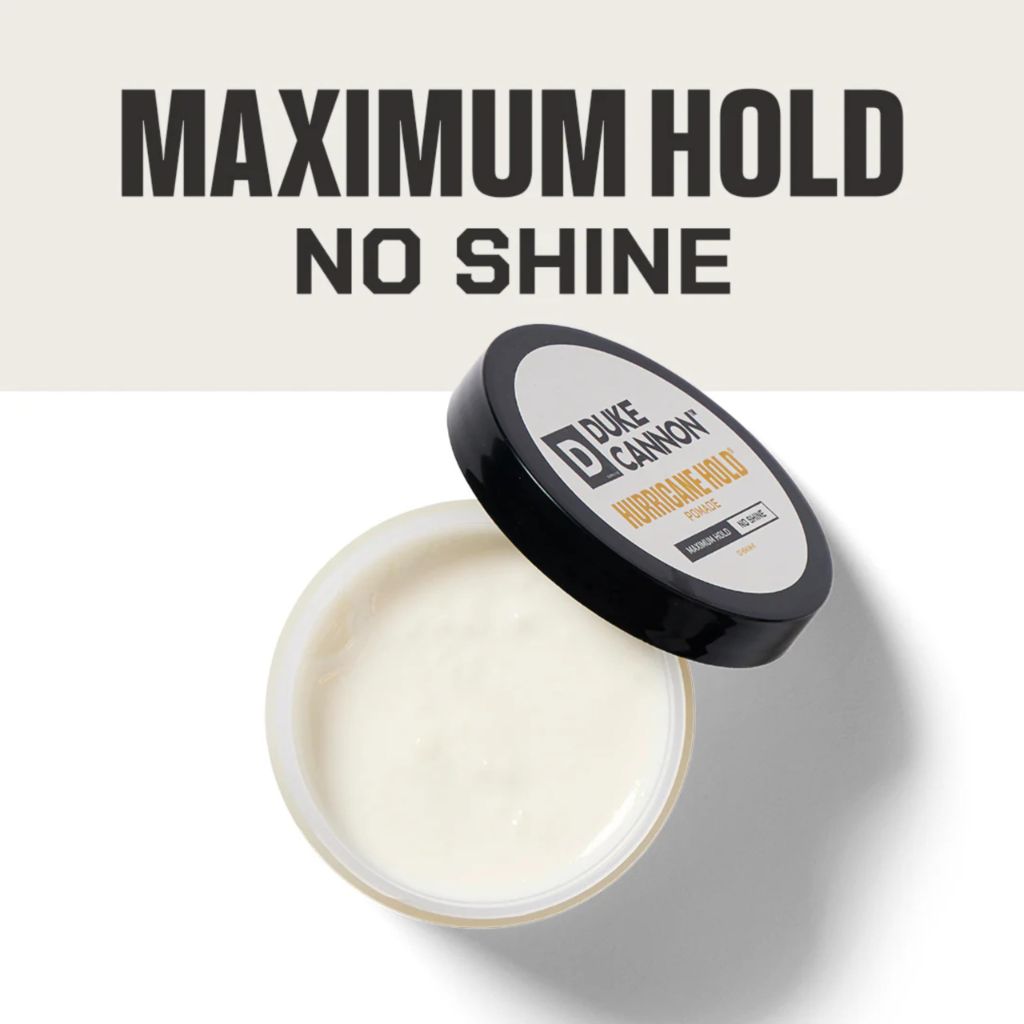 Duke Cannon Supply Co. Hurricane Hold Pomade. Maximum Hold, No Shine, Water-Based for Easy Washout – 2 oz