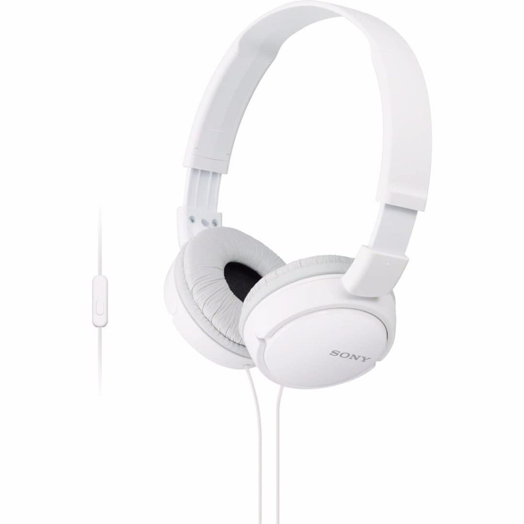 Sony ZX Series Wired On-Ear Headphones with Mic - White (MDR-ZX110AP)