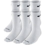 Nike Unisex Adult Everyday Plus Dri-Fit Cushion Crew Training Socks (6 Pair) - White, Large