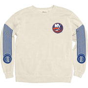New York Islanders NHL Officially Licensed Crewneck Sweatshirt Ringspun Ivory Sleeveshot, Small