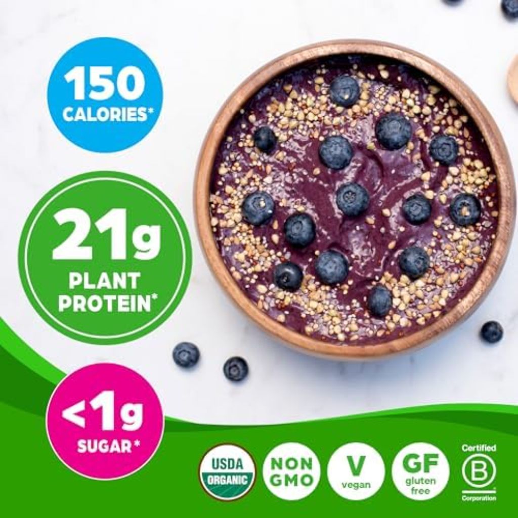 Orgain Organic Vegan Protein Powder, Vanilla Bean - 21g Plant Protein, 4g Prebiotic Fiber, No Lactose Ingredients, No Added Sugar, Non-GMO, For Shakes & Smoothies, 2.03 lb (Packaging May Vary)