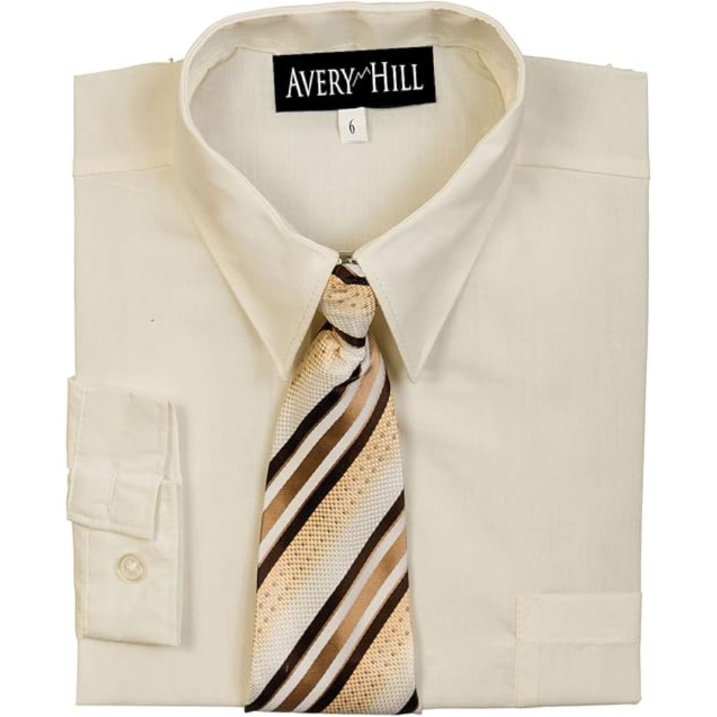 Avery Hill Boys Long Sleeve Dress Shirt with Windsor Tie Size 5