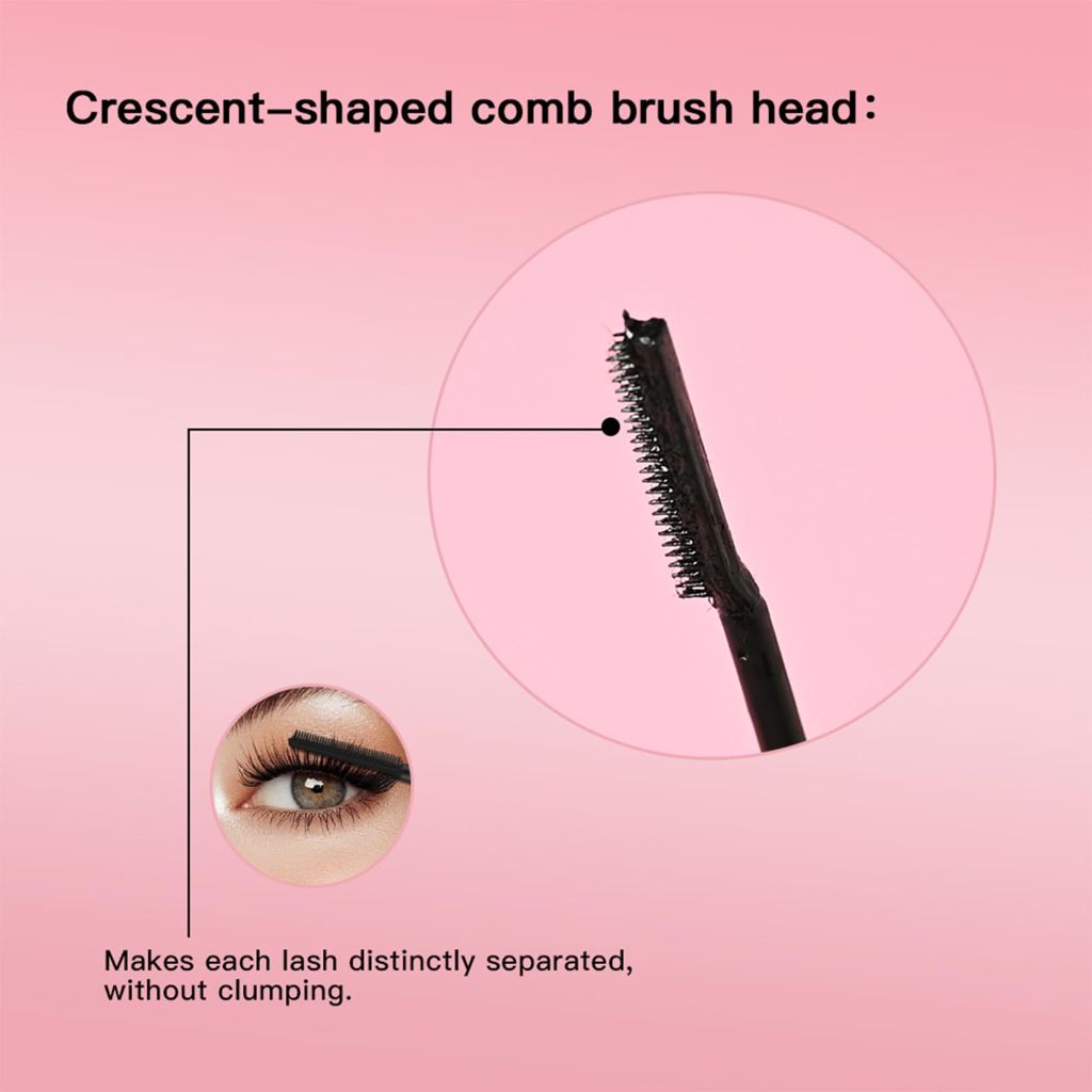 Black Tubing Curling Mascara for Lash Makeup, Waterproof & Sweatproof, Long Lasting Non-Smudged Magic Mascaras