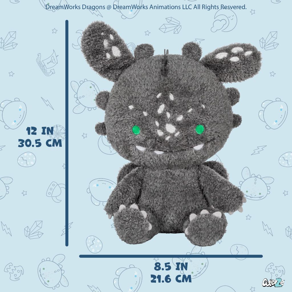 Kids Preferred How to Train Your Dragon Toothless Cuteeze Extra Soft Plush Stuffed Animal Toy 12 Inch Size