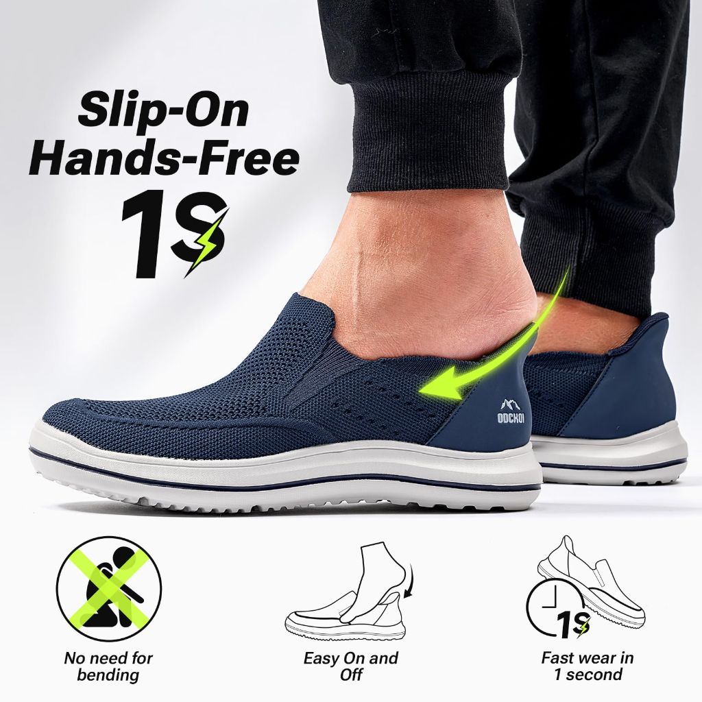 ODCKOI Mens Hands-Free Slip On Shoes Non Slip Lightweight Walking Shoes-SHENLAN-43