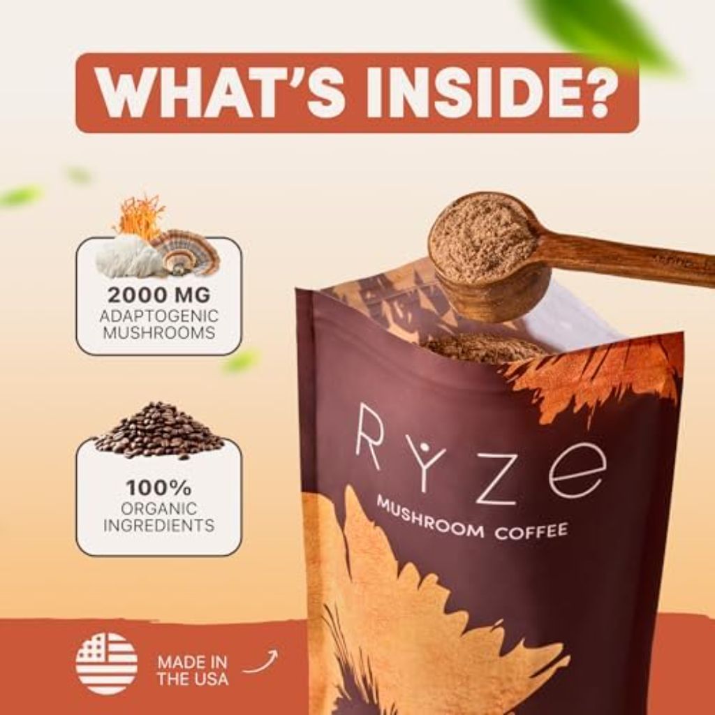RYZE SUPERFOODS Mushroom Coffee, 30 servings
