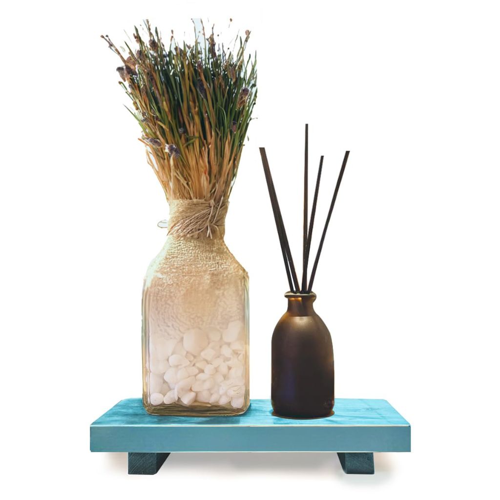 HNQCPCVU Wood Riser, Pedestal Stand, Charming Risers for Decor (8.58 x 3.54 x 1.38 in - Blue)