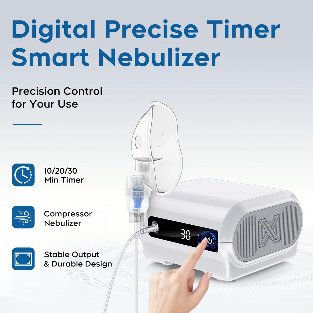 Smart Digital Display Nebulizer Machine for Adults and Kids, Compressor with Timing Function-0602-D77-A01