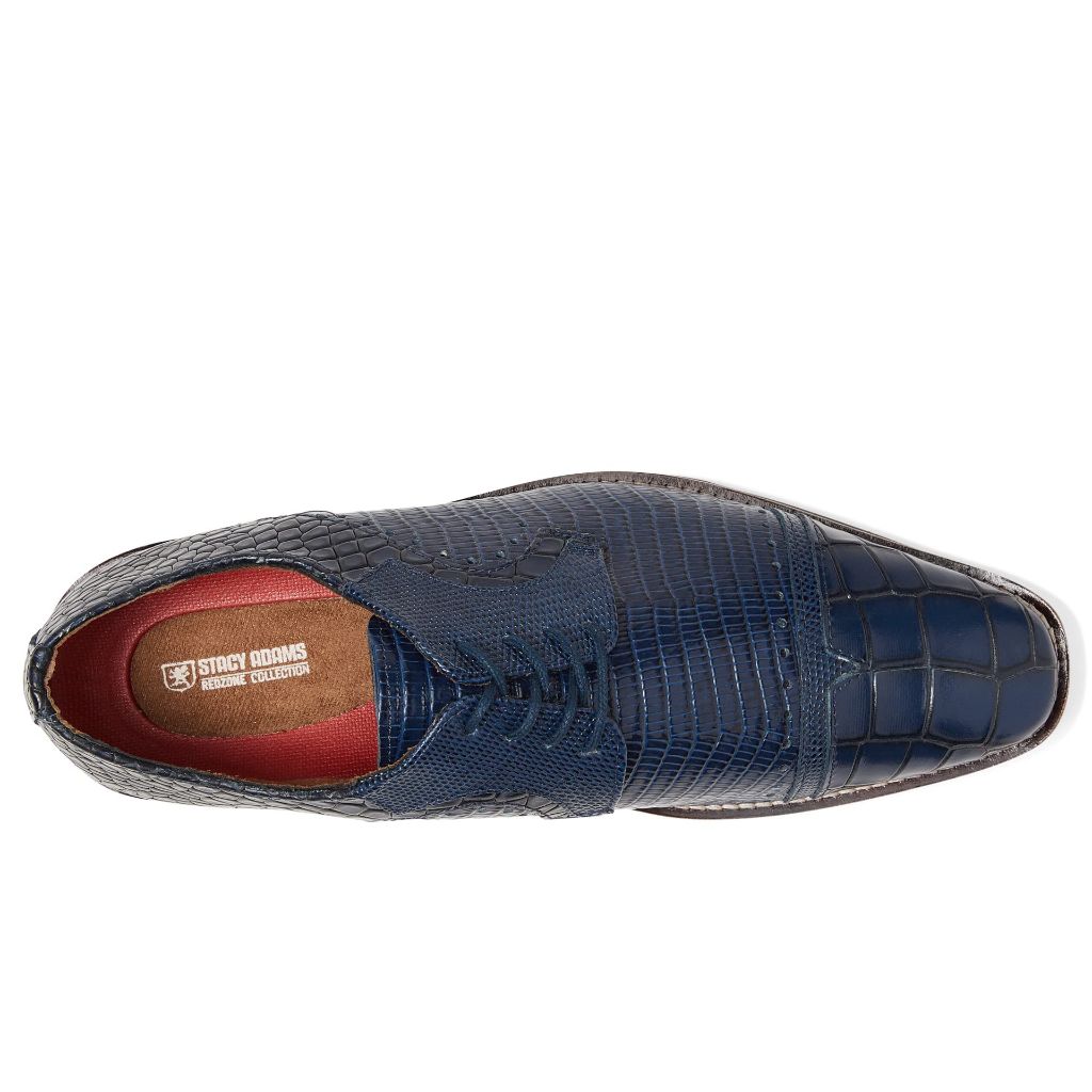 SZ 7M, Stacy Adams Men's Esposito Cap Toe Oxford | Dark Blue