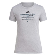adidas Women's MLS Soccer Pre-Game Short Sleeve T-Shirt - Minnesota United, Gray Heather (Large)