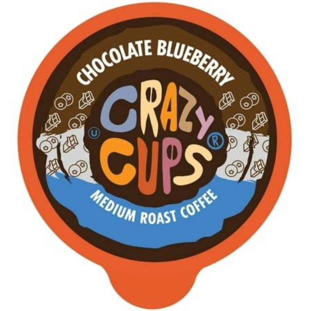 Crazy Cups Flavored Coffee Pods in Recyclable Single Serve for Keurig K Cups Machines  Chocolate Blueberry  22 Count
