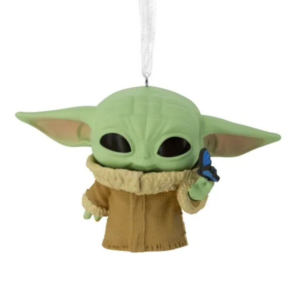 Hallmark Star Wars: The Mandalorian Grogu With Butterfly Funko POP Christmas Ornament