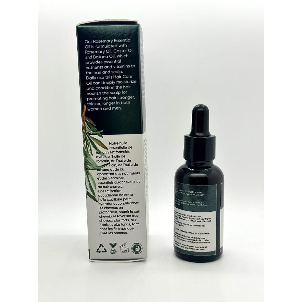 Refaflio Rosemary Hair Oil Kit, Rosemary Oil, Hair Care Oil, Ideal for Dry and Damaged Hair, 30ml