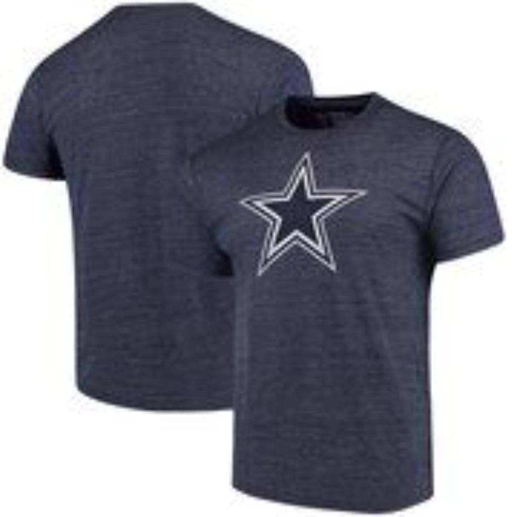 Men's Dallas Cowboys Heathered Navy Worn Premier Tri-Blend T-Shirt, 2XL