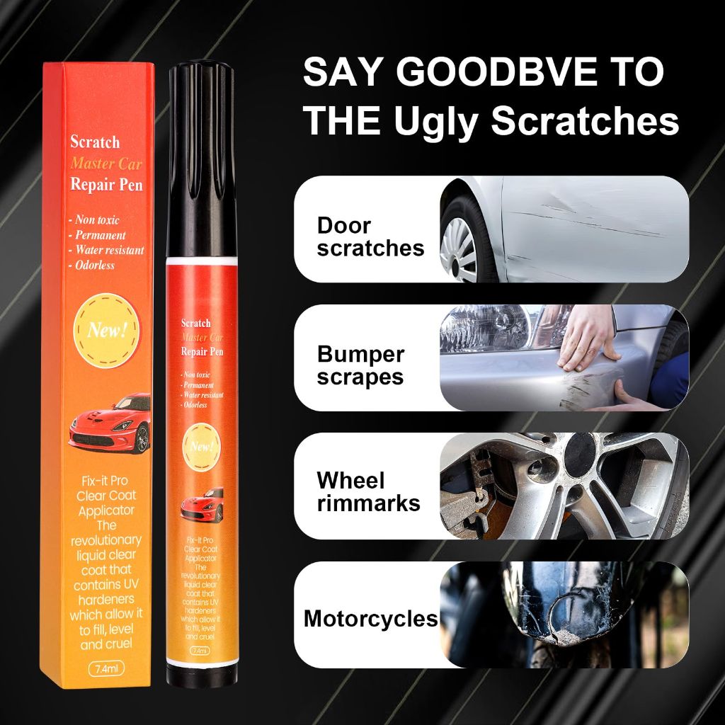 Magic Car Scratch Removal Pen - Black, 7.4mL (2 Pack)