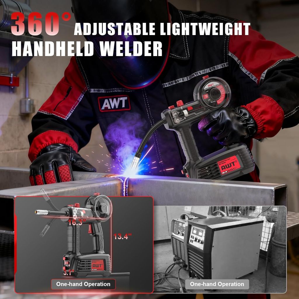 AWT- 110V Flux Core MIG Welder Machine with 360°Mig Torch