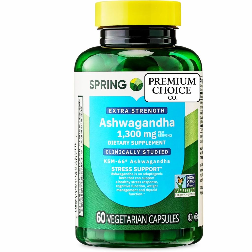 Premium Choice Co Spring Valley Ashwagandha - 1300mg – 60 Count