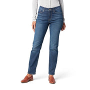 Levi Strauss Signature Gold Women's Curvy Totally Shaping Straight Jeans Mid-Rise Stretch Denim (Available in Plus Size), Jackson Square, 16 Regular