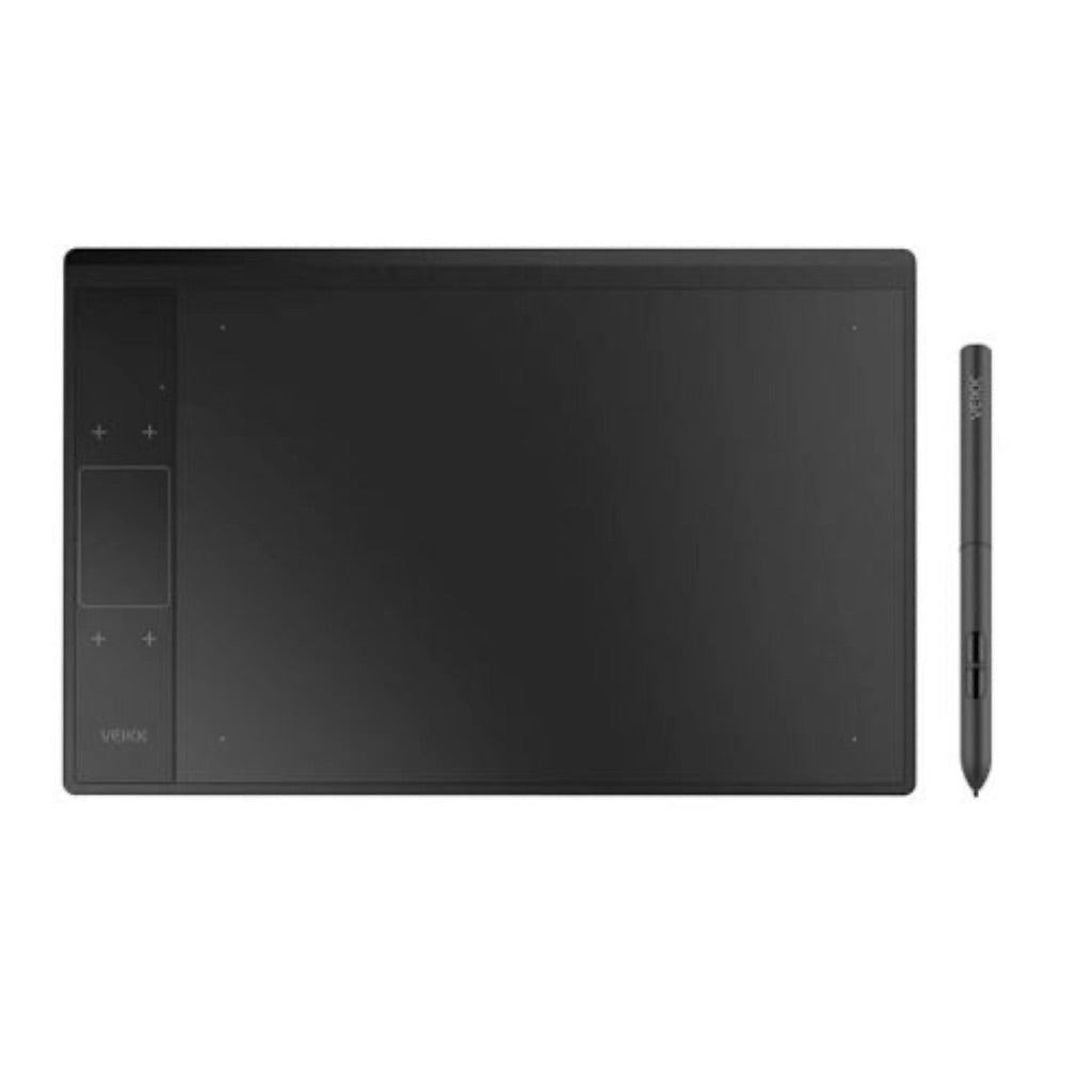 VEIKK A30 Graphing Pen Tablet w/Gesture Touch Pad, 4 Hotkeys, 1 Stylus - 10"x6", Black