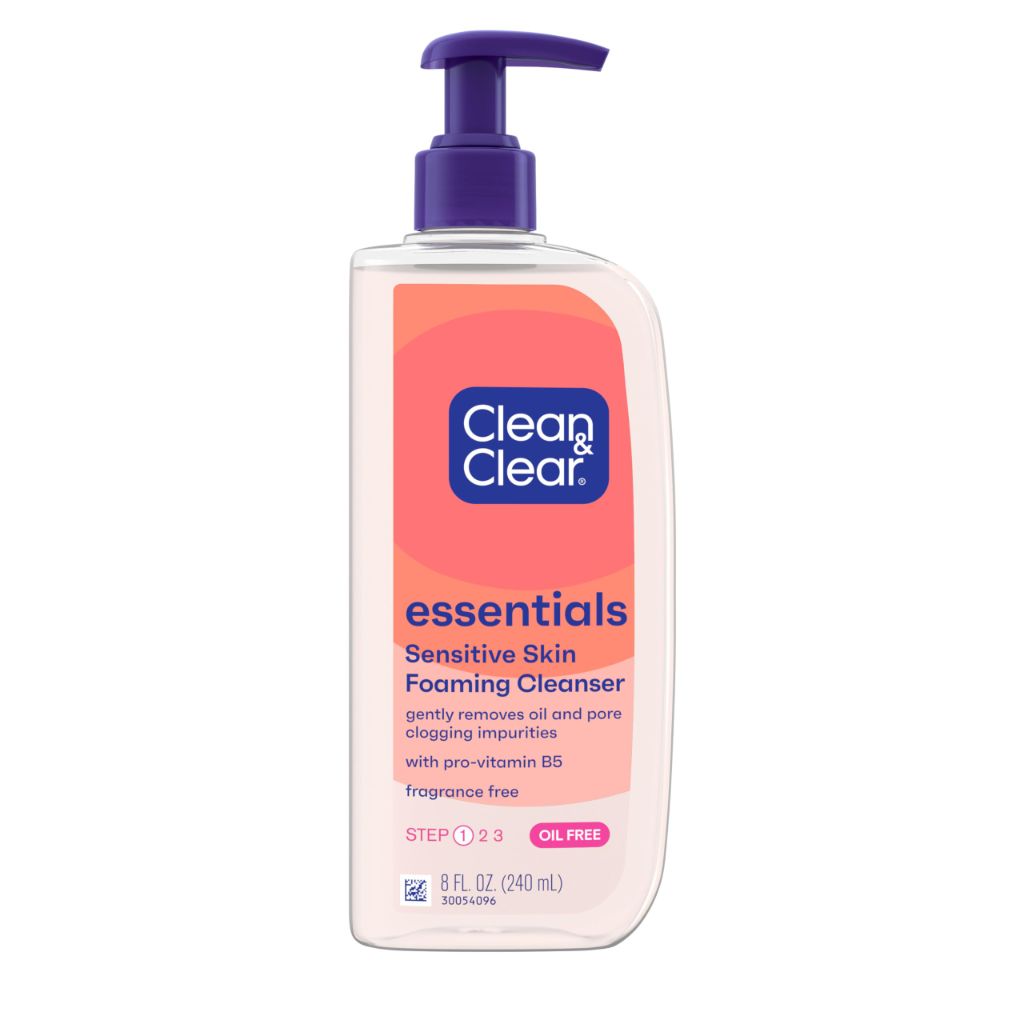 Clean & Clear Essentials Oil-Free Foaming Facial Cleanser, Fragrance-Free, 8 fl oz