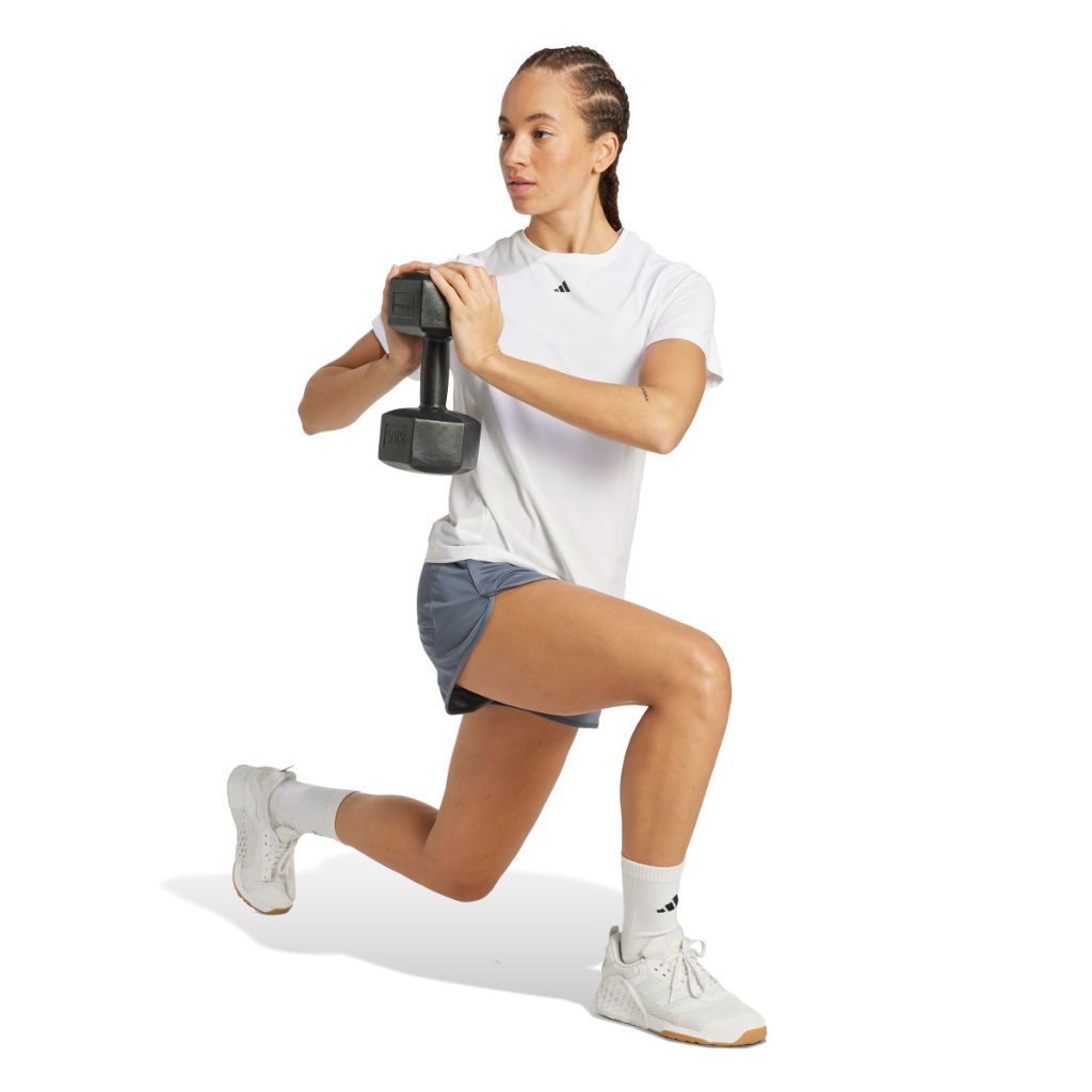 adidas Women's Pacer Essentials Knit High-Rise Shorts, 5" Inseam - Onyx/White, Large