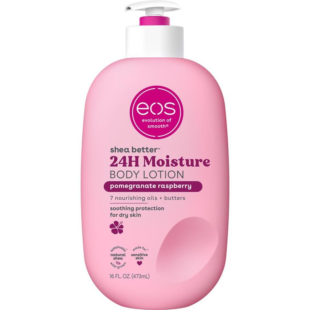 Eos Shea Better Body Lotion Pomegranate Raspberry, 24-Hour Moisture Skin Care, Vegan, 16 fl oz