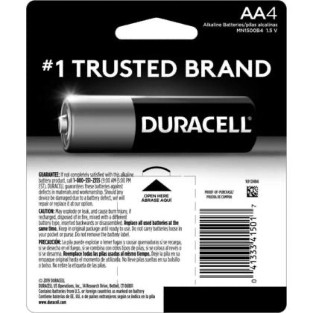 Duracell Coppertop 1.5V Alkaline Battery - AA - 4 Pack