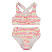 SZ 12, Hurley - Girl's 2-Piece Bikini Swim Suit | Pink Flamingo