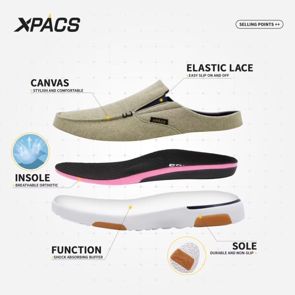 SZ 10 XPACS Ultra Premium Orthotic Casual Loafers for Mens, Ergonomic Arch Support Slip-On Loafers for Plantar Fasciitis,  Khaki