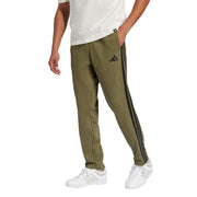 adidas Men's Essentials 3-Stripes Fleece Sportswear Pants - Olive Strata/Black, XS