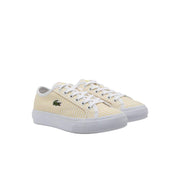 Lacoste Unisex-Child Juniors' Backcourt Sneaker, Yellow/White - size 4