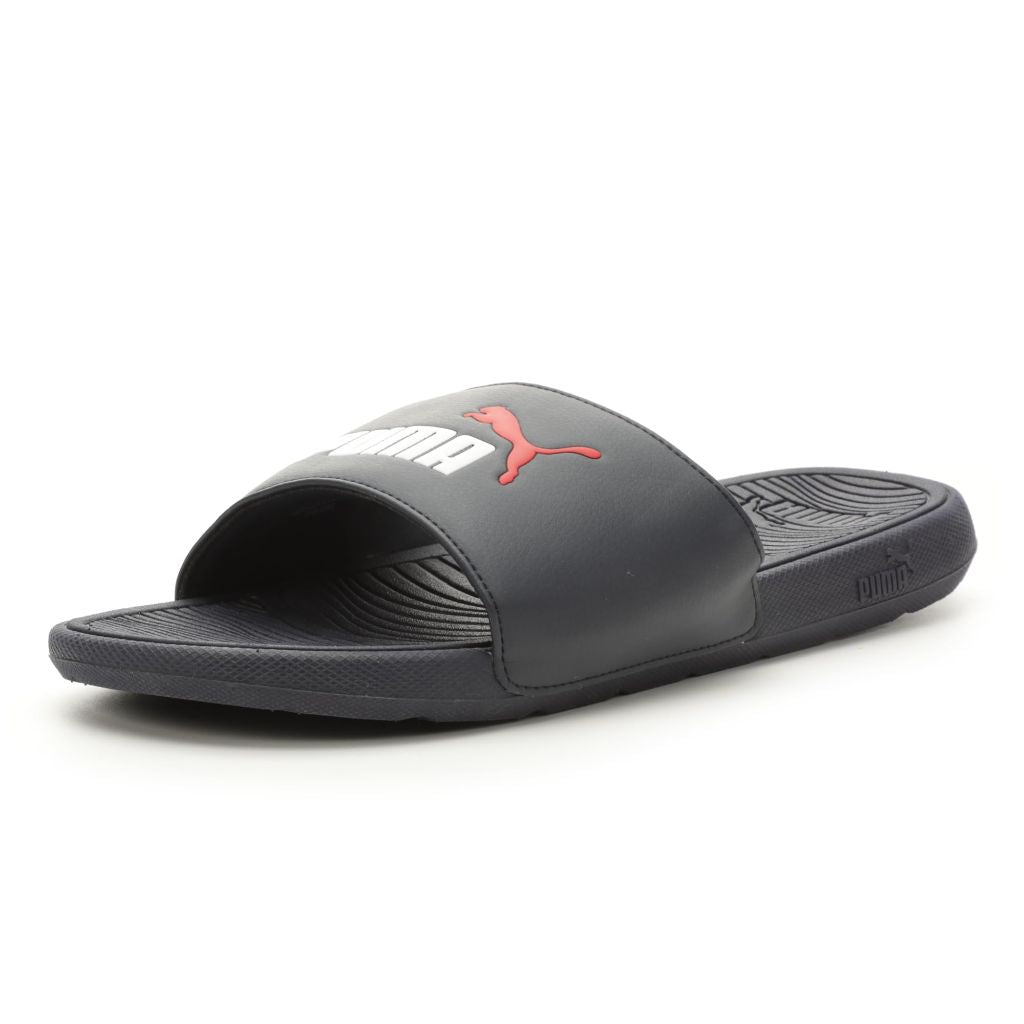 PUMA Men's COOL CAT 2.0 Slide Sandals, Parisian Night-PUMA White-PUMA Red, 10