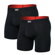 SZ M, SAXX Underwear Co. Men's Multi-Sport Mesh Boxer Brief Fly 2-Pack, | Black