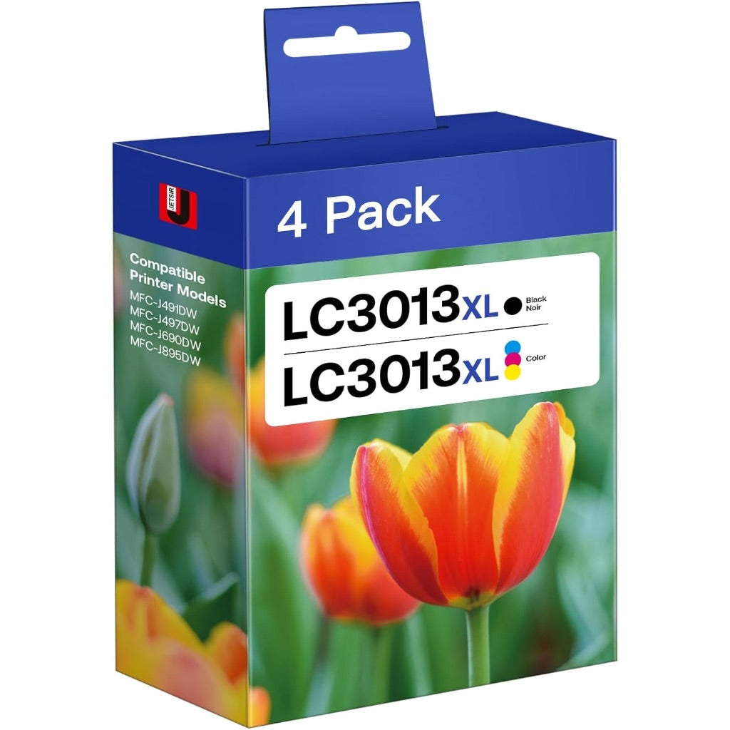 LC3013 High Yield Compatible Ink Cartridge Replacement for Brother LC3013 Ink Cartridges (Black, Cyan, Magenta, Yellow)