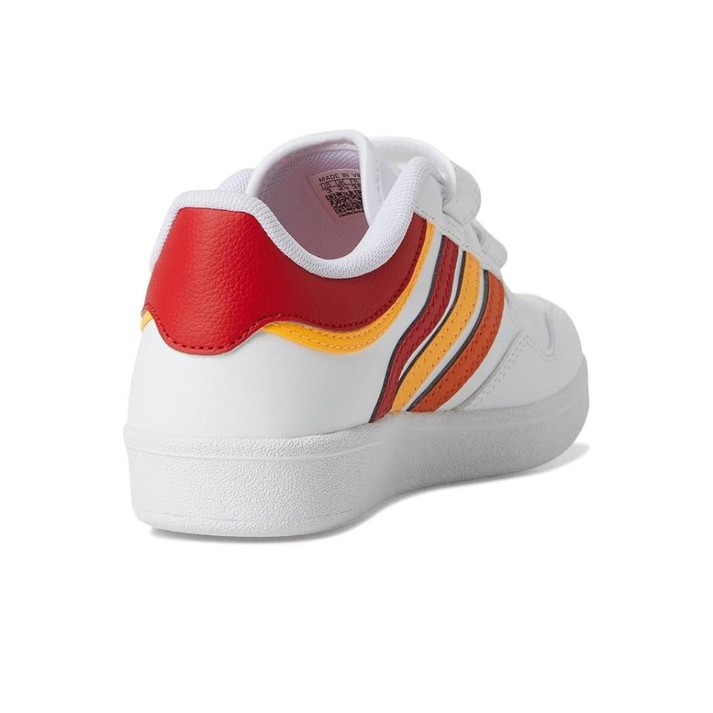 adidas Kids Hoops 4.0 Sneakers - White/Scarlet/Flash Orange, Size 1 Little Kid