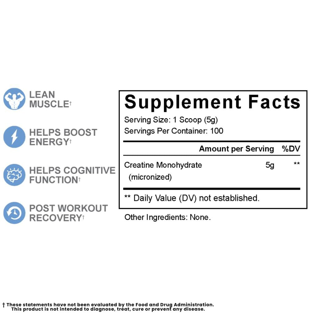 Revival Premium Micronized Creatine Monohydrate - HPLC Tested 100% Pure Grade - Unflavored  17.64oz