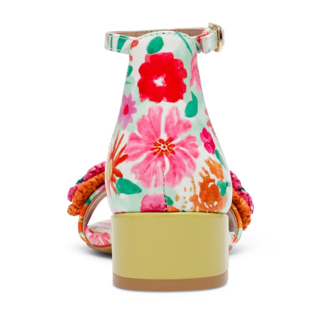 Betsey Johnson Little and Big Girls Brady Crochet Flower Sandal - White Multi , Size 1Y