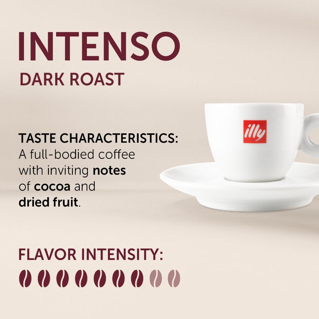 Illy Intenso Bold Roast 100% Arabica Ground Coffee – 8.8 Ounce