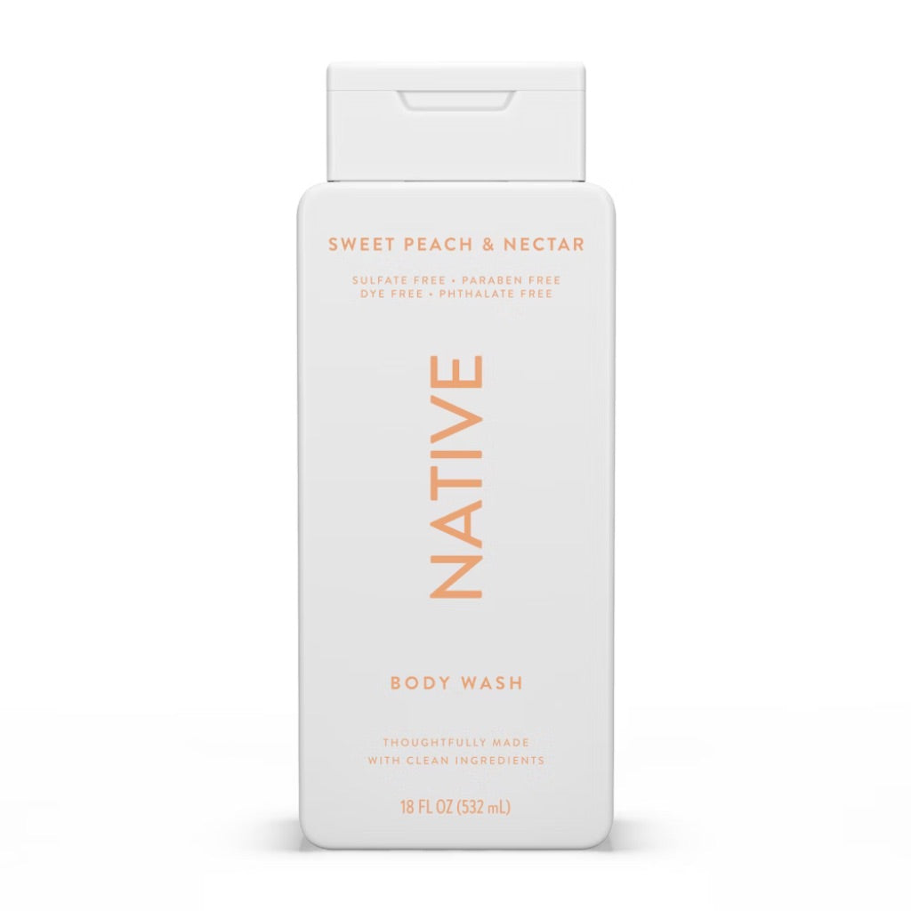 Native Body Wash - Sweet Peach & Nectar, 18 fl. oz.