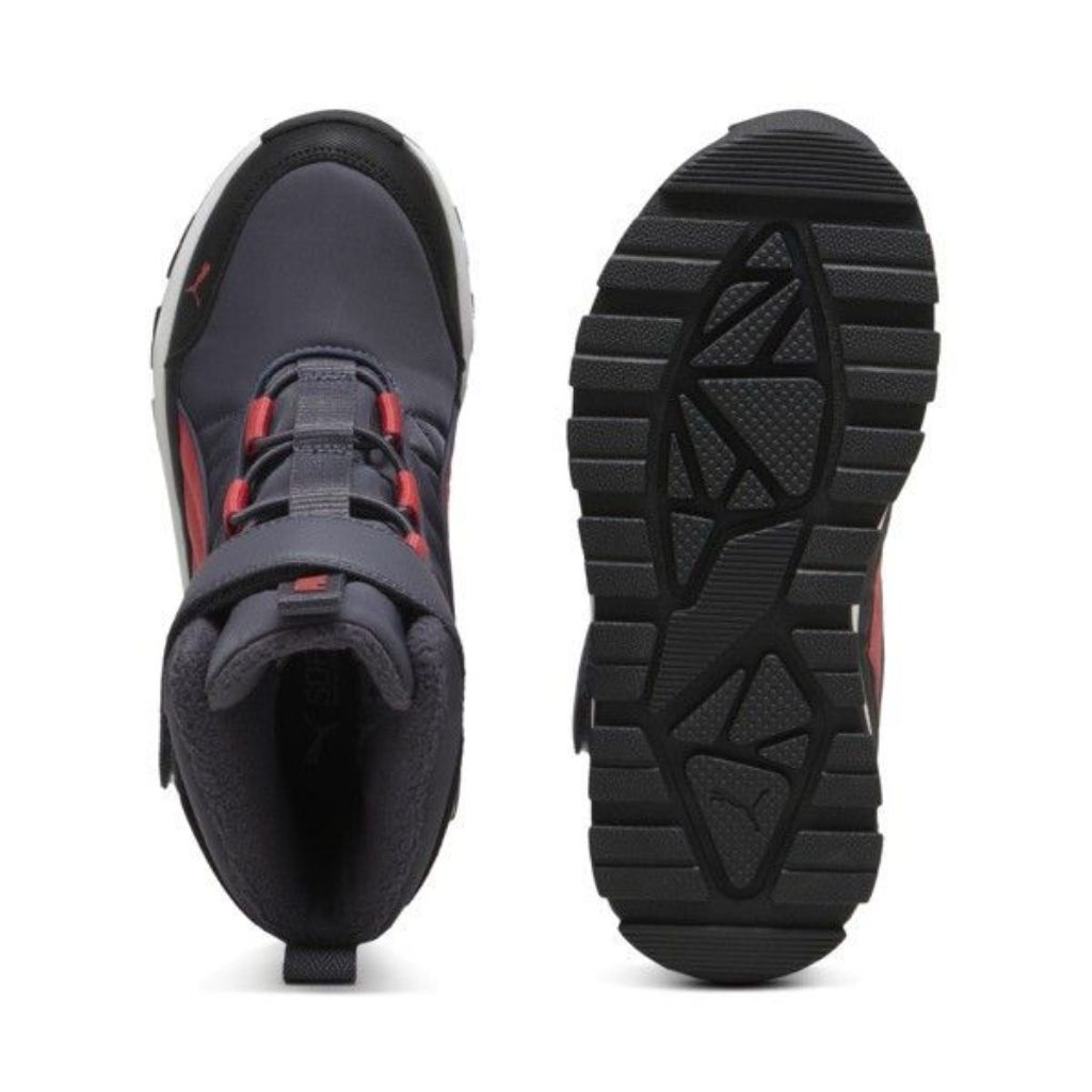 PUMA Evolve Puretex Kids' Boots in Galactic Grey/Tart Cherry/Black, Size 12