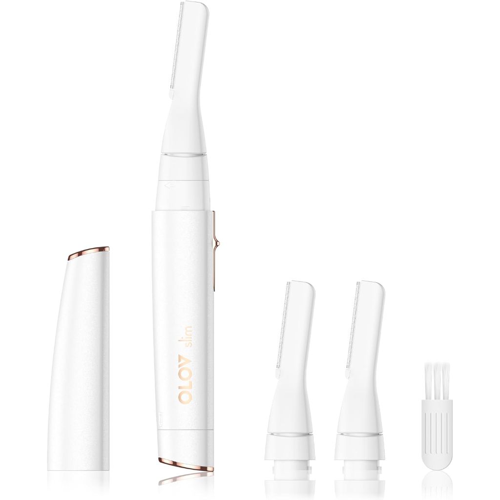 OLVO SLIM-Electric Facial Hair Remover for Women with Pivoting Head | White