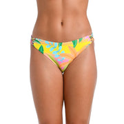 SZ XL, Hobie Women's Tab Side Hipster Swimsuit Bottom, Multi//Palms Up