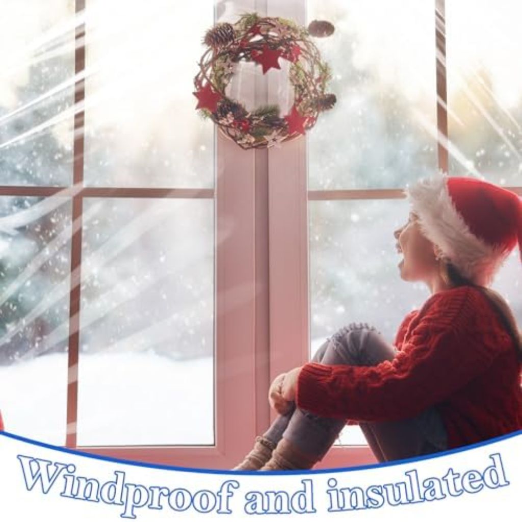 63×63inches Window Insulation for Winter,Plastic Window Cover for Winter,Thermal Window Insulation Kit for Winterizing,Thick Transparent Window Seal Film for Winter Window Covering