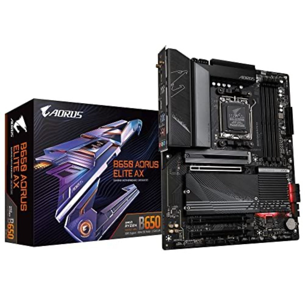 GIGABYTE - B650 AORUS ELITE AX (Socket AM5) AMD B650 ATX DDR5 Wi-Fi 6E Motherboard - Black