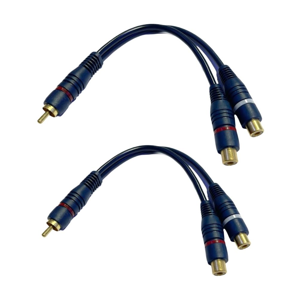 Yorkplace 2 PCS RCA Y Splitter Cable 1 Male to 2 Female, Premium RCA Y Adapter Cable, Audio Video Adapter for Subwoofer Speaker, Home Theater, Amplifier
