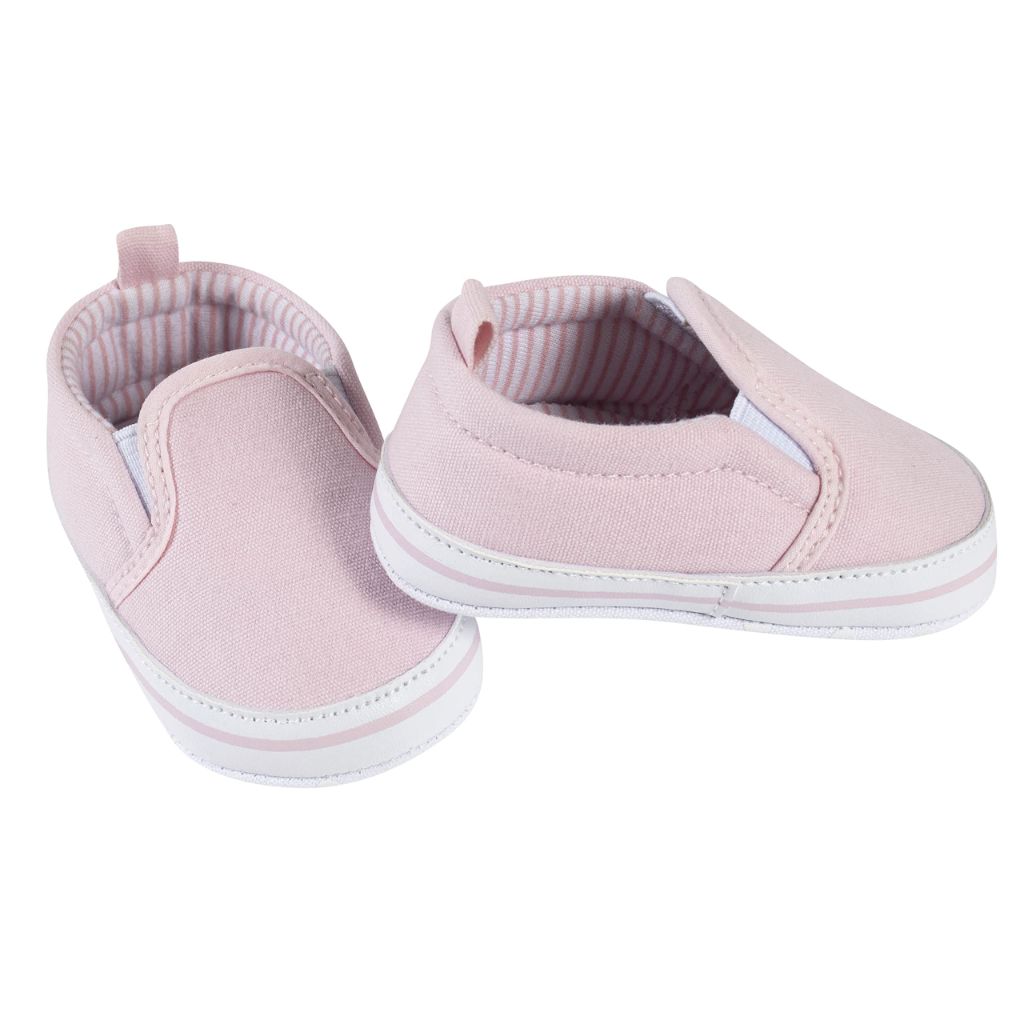 Gerber Newborn Infant Toddler Boy and Girl Slip-On Sneaker Crib Shoe, Pink, 8