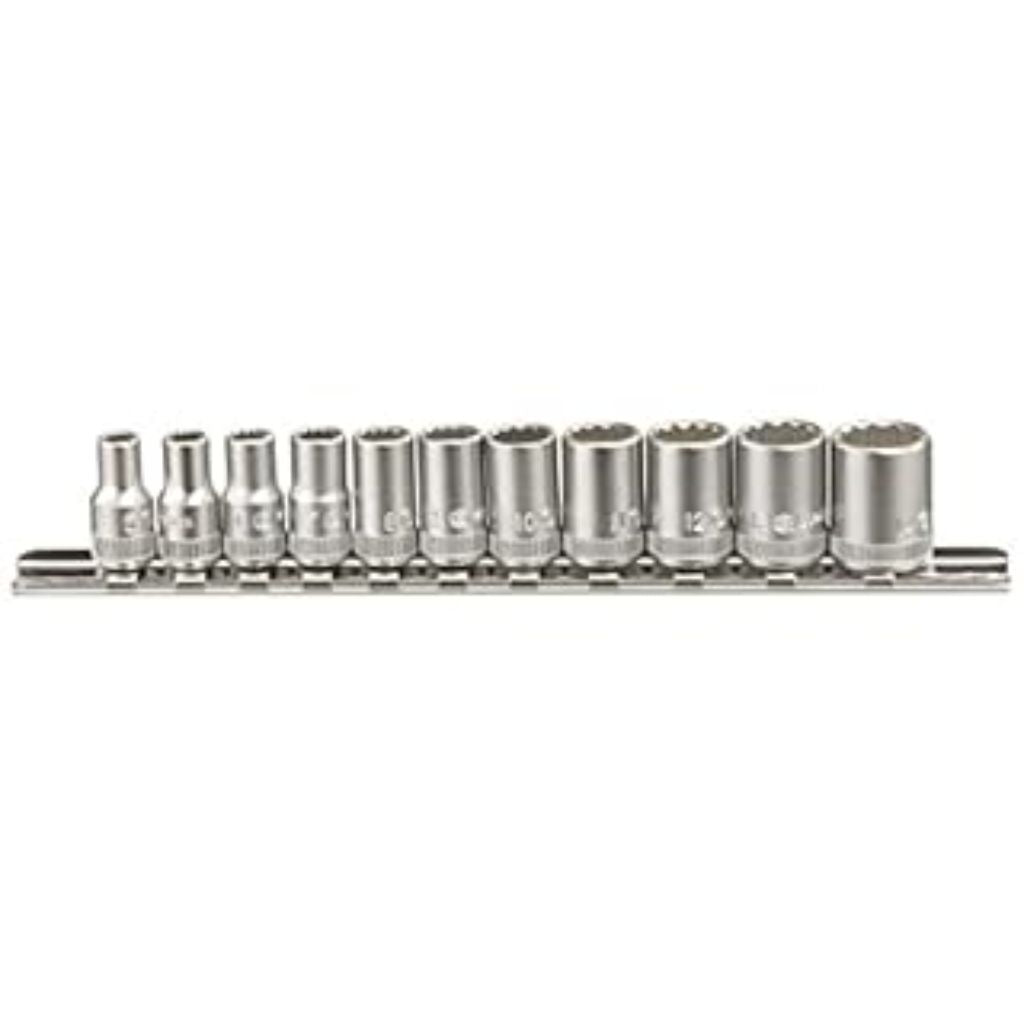 Genius Tools 11pc 1/4  Dr. Metric Hand Socket Set (12-Point) TW-211M